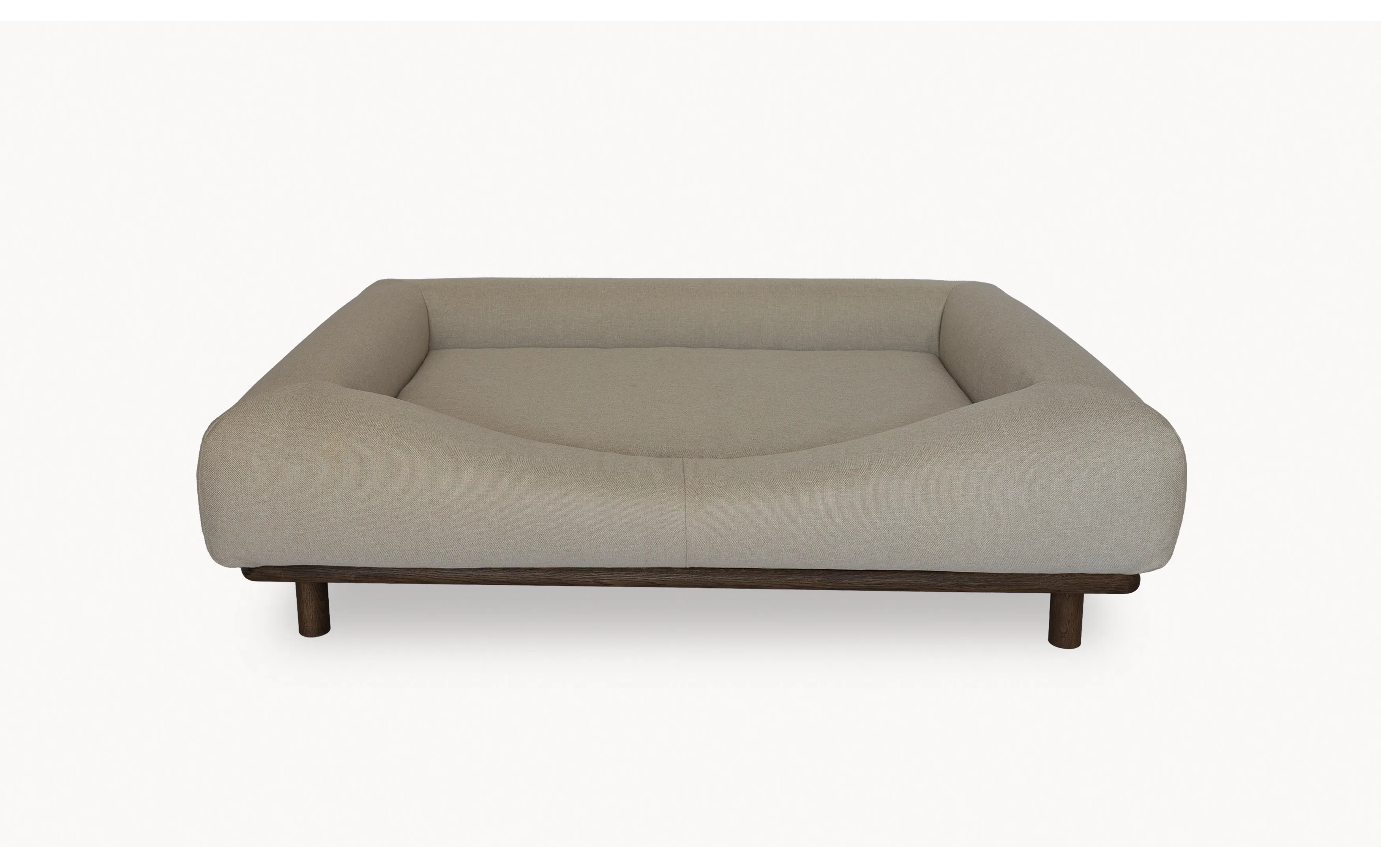 CONRAD Bed with frame - Large   Dark oiled oak / Flat woven / Beige Bernard Amouri