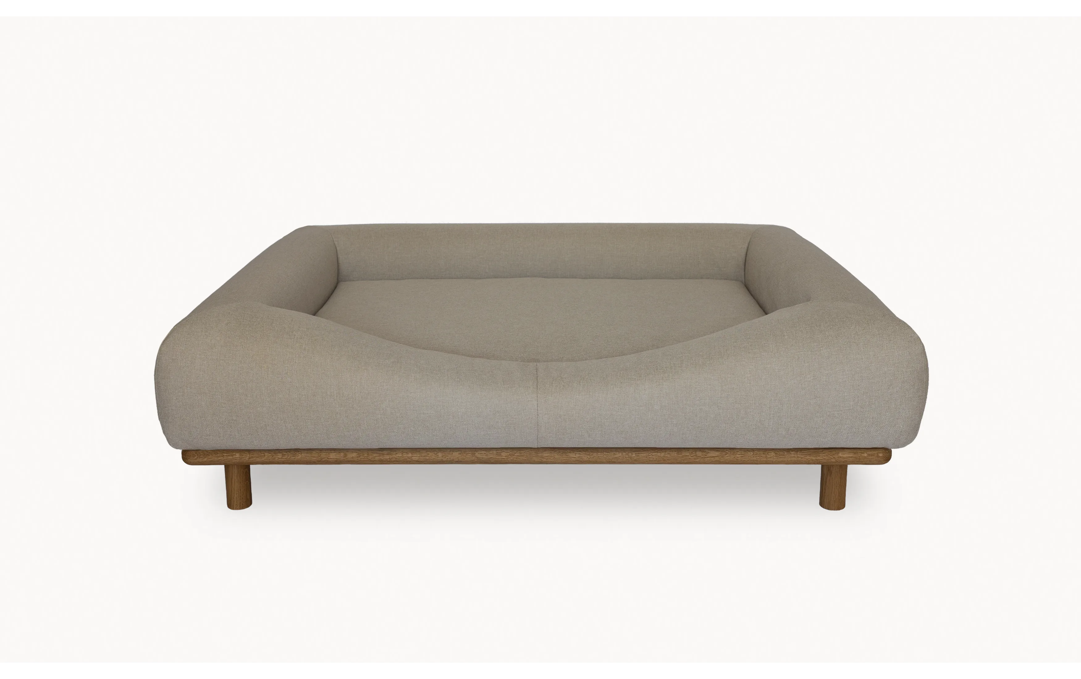 CONRAD Bed with frame - Large   Oiled oak / Flat woven / Beige Bernard Amouri