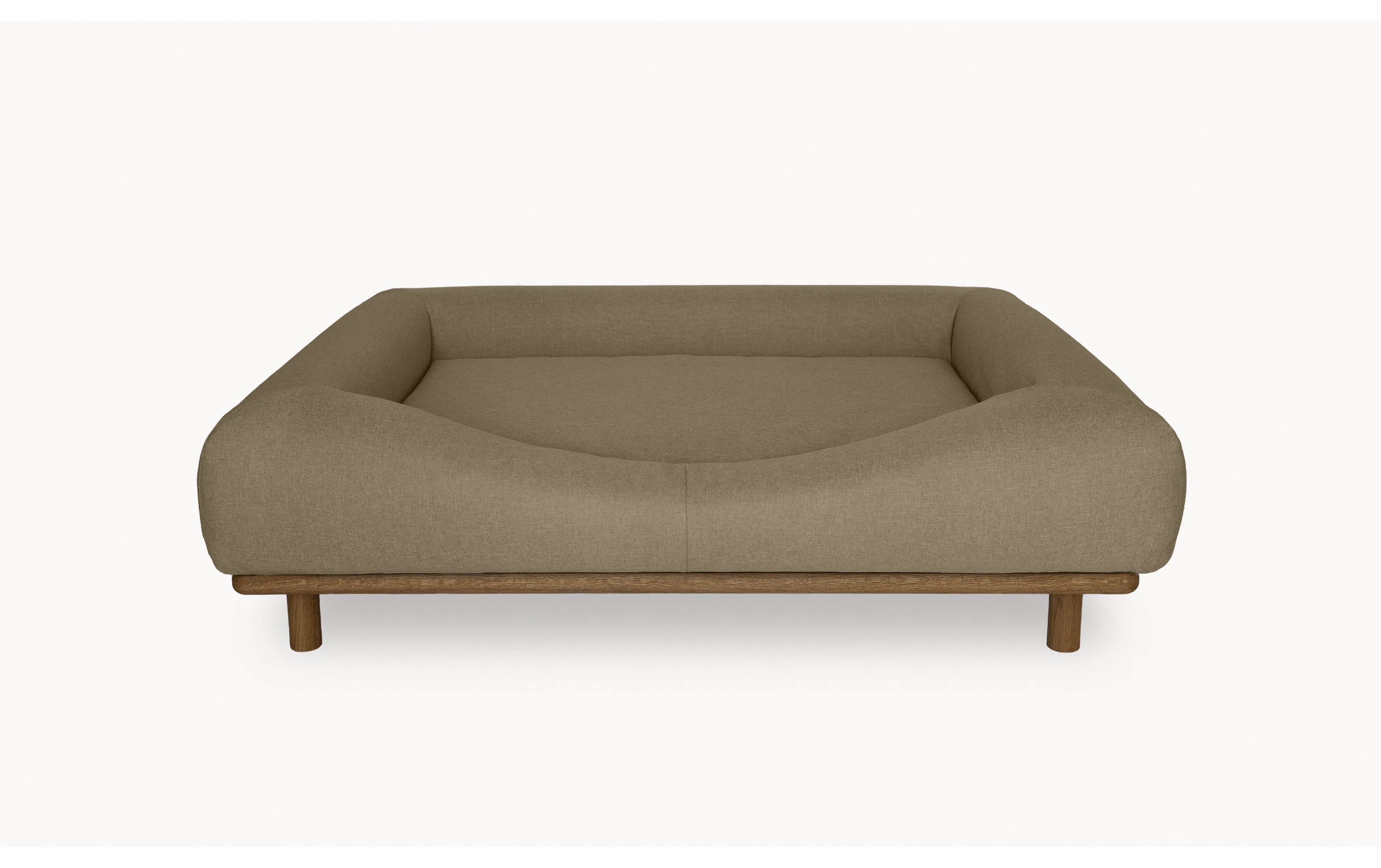 CONRAD Bed with frame - Large   Oiled oak / Flat woven / Sandy Shepherd Amouri