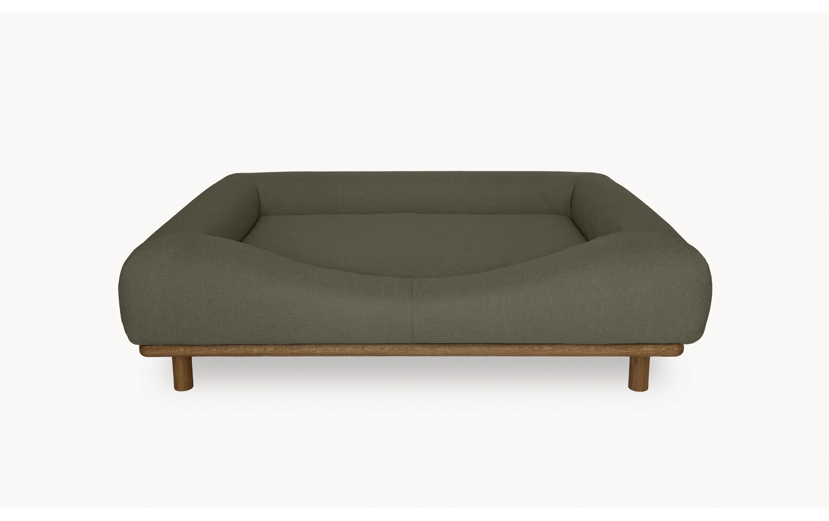 CONRAD Bed with frame - Large   Oiled oak / Flat woven / Mossy maltese Amouri