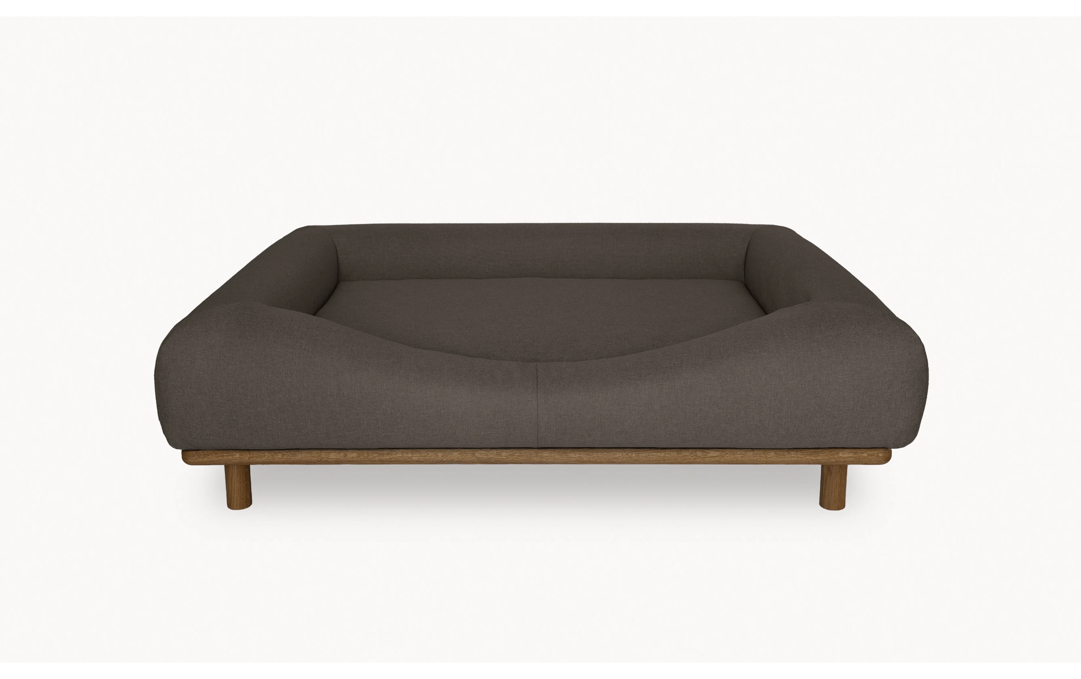 CONRAD Bed with frame - Large   Oiled oak / Flat woven / Grey hound Amouri