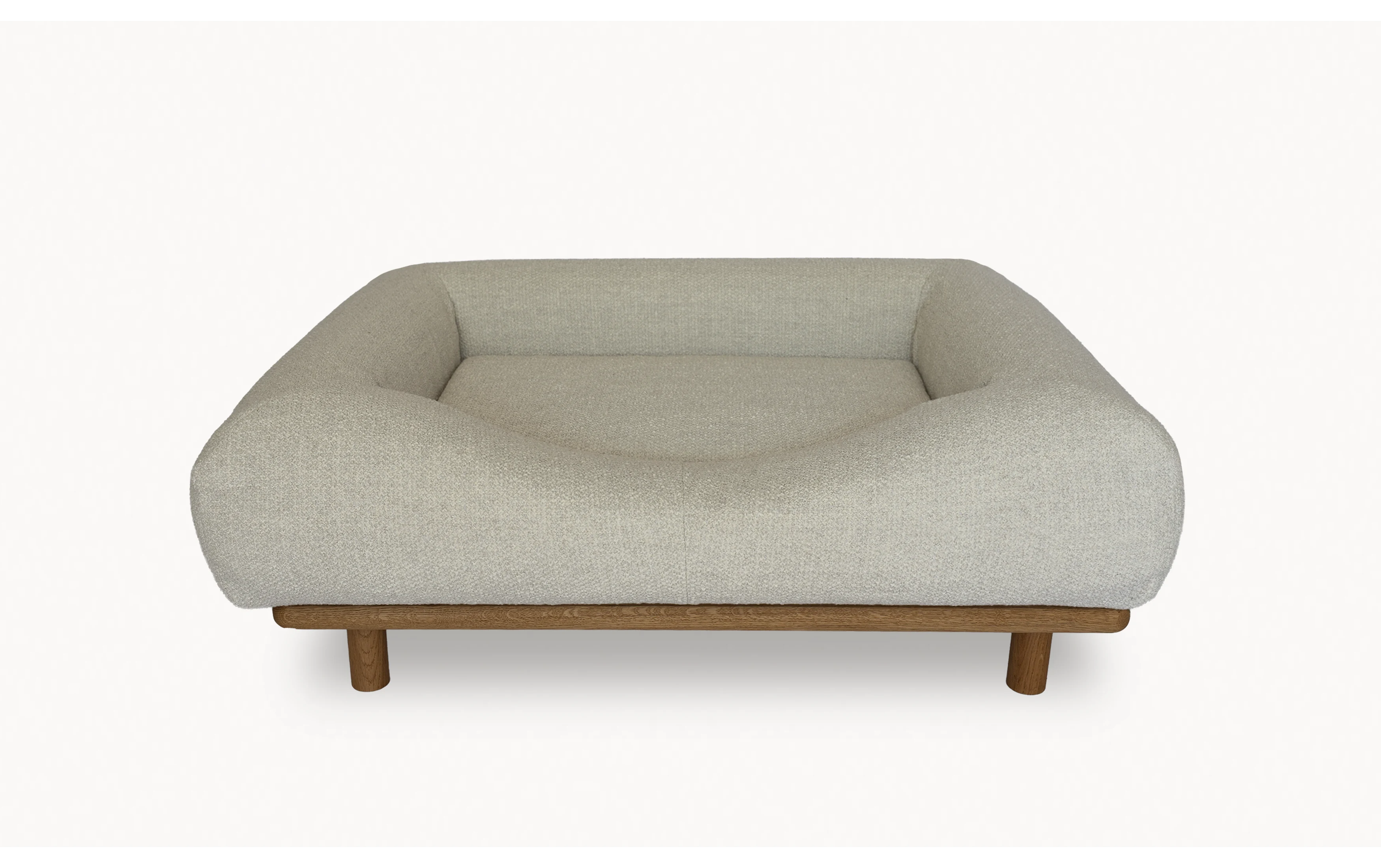CONRAD Bed with frame - Medium   oiled oak / Bouclé / White poodle Amouri