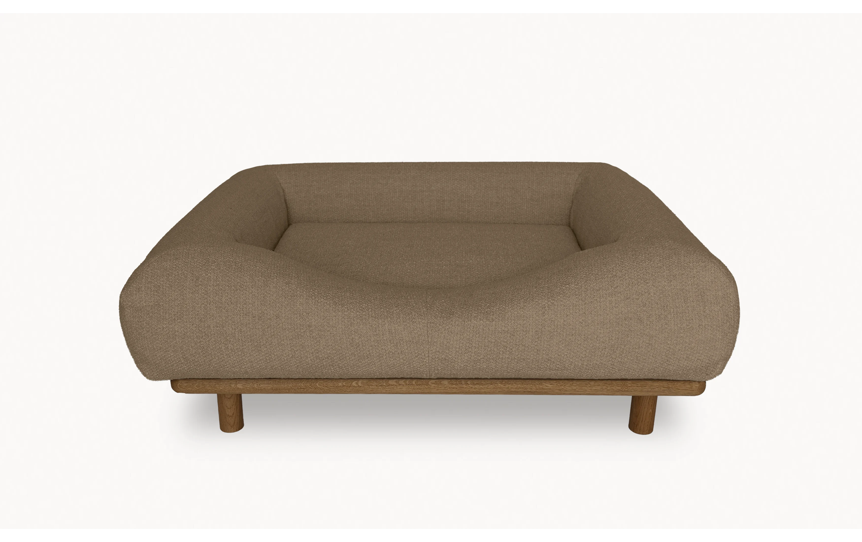 CONRAD Bed with frame - Medium   oiled oak / Bouclé / Toffee Terrier Amouri