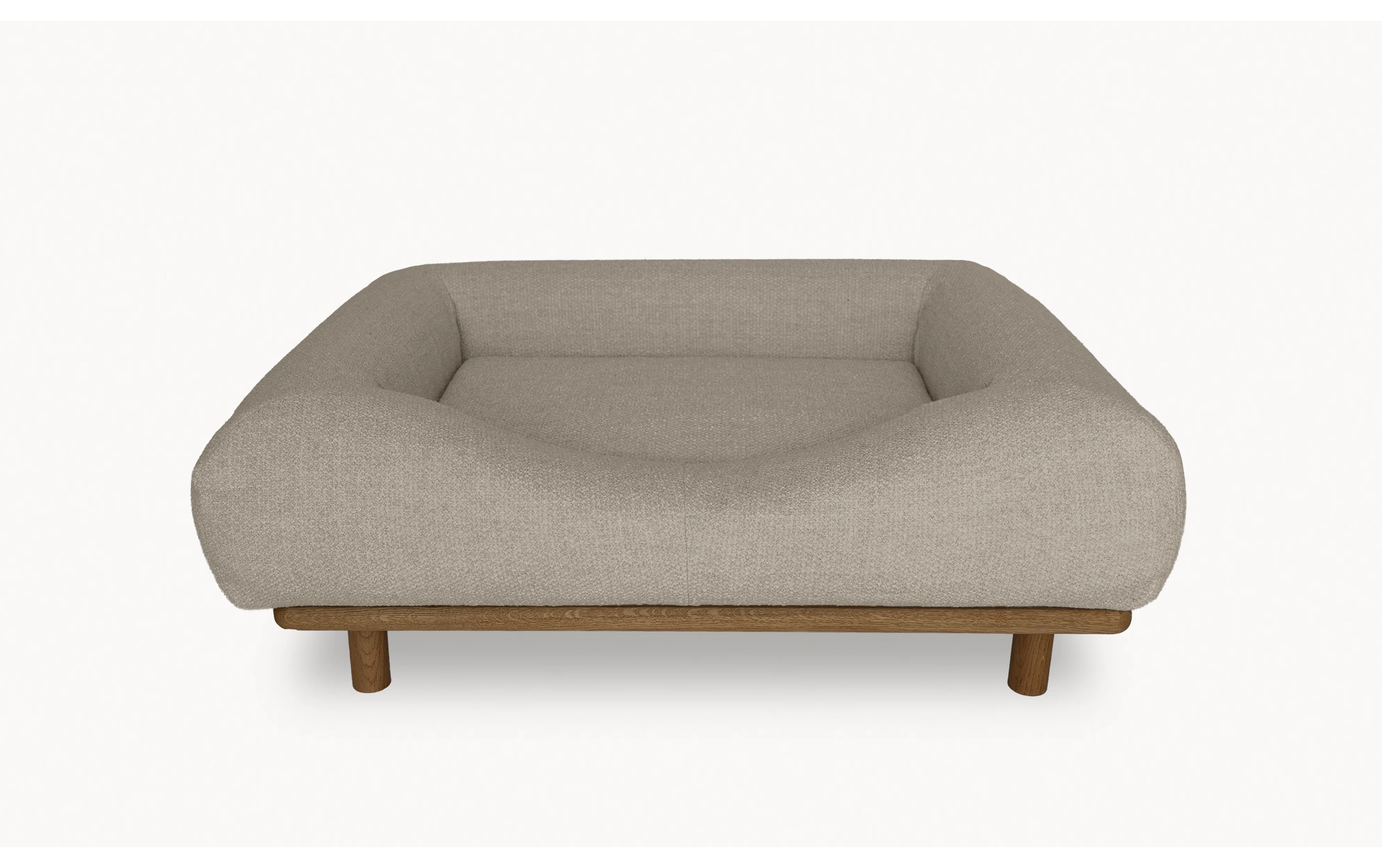 CONRAD Bed with frame - Medium   oiled oak / Bouclé / Dusty Dachshound Amouri