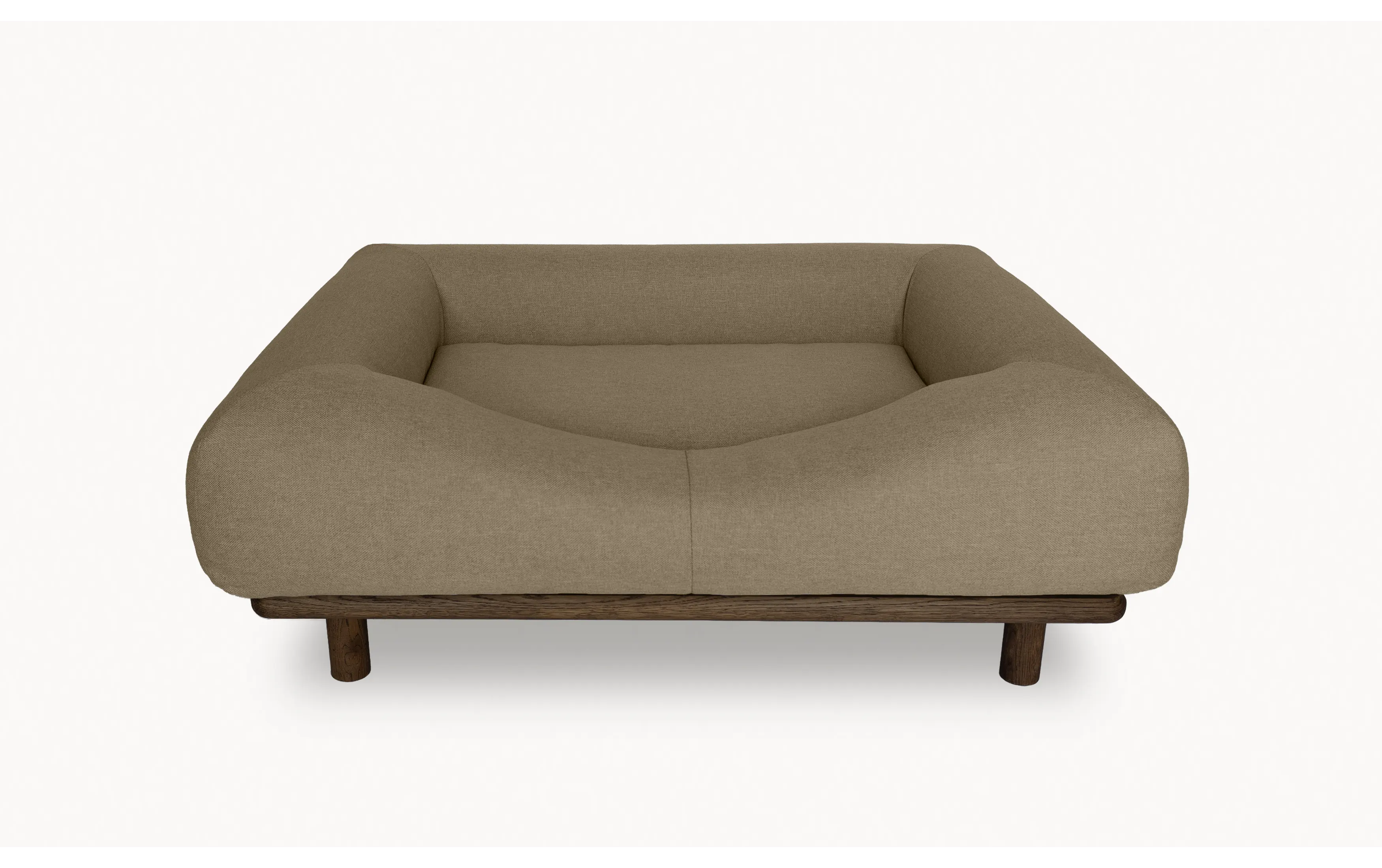 CONRAD Bed with frame - Medium   dark oiled oak / Flat woven / Sandy Shepherd Amouri