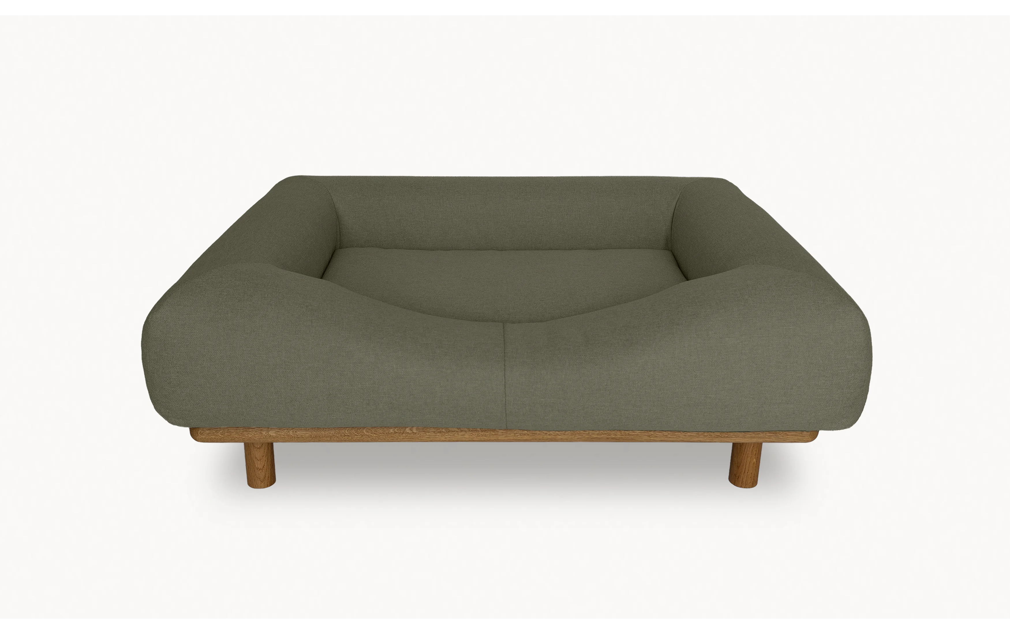 CONRAD Bed with frame - Medium   oiled oak / Flat woven / Mossy maltese Amouri