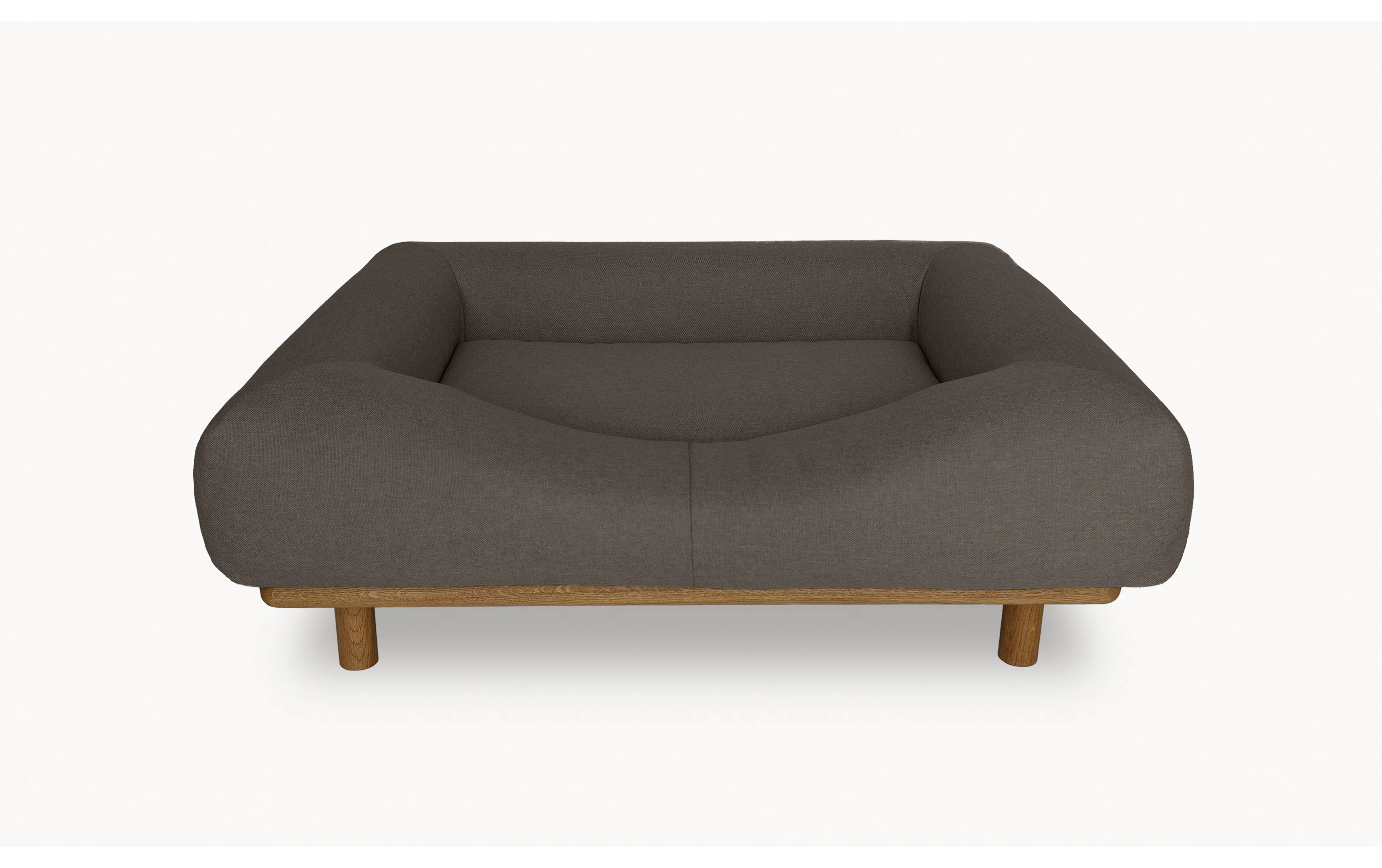 CONRAD Bed with frame - Medium   oiled oak / Flat woven / Grey hound Amouri