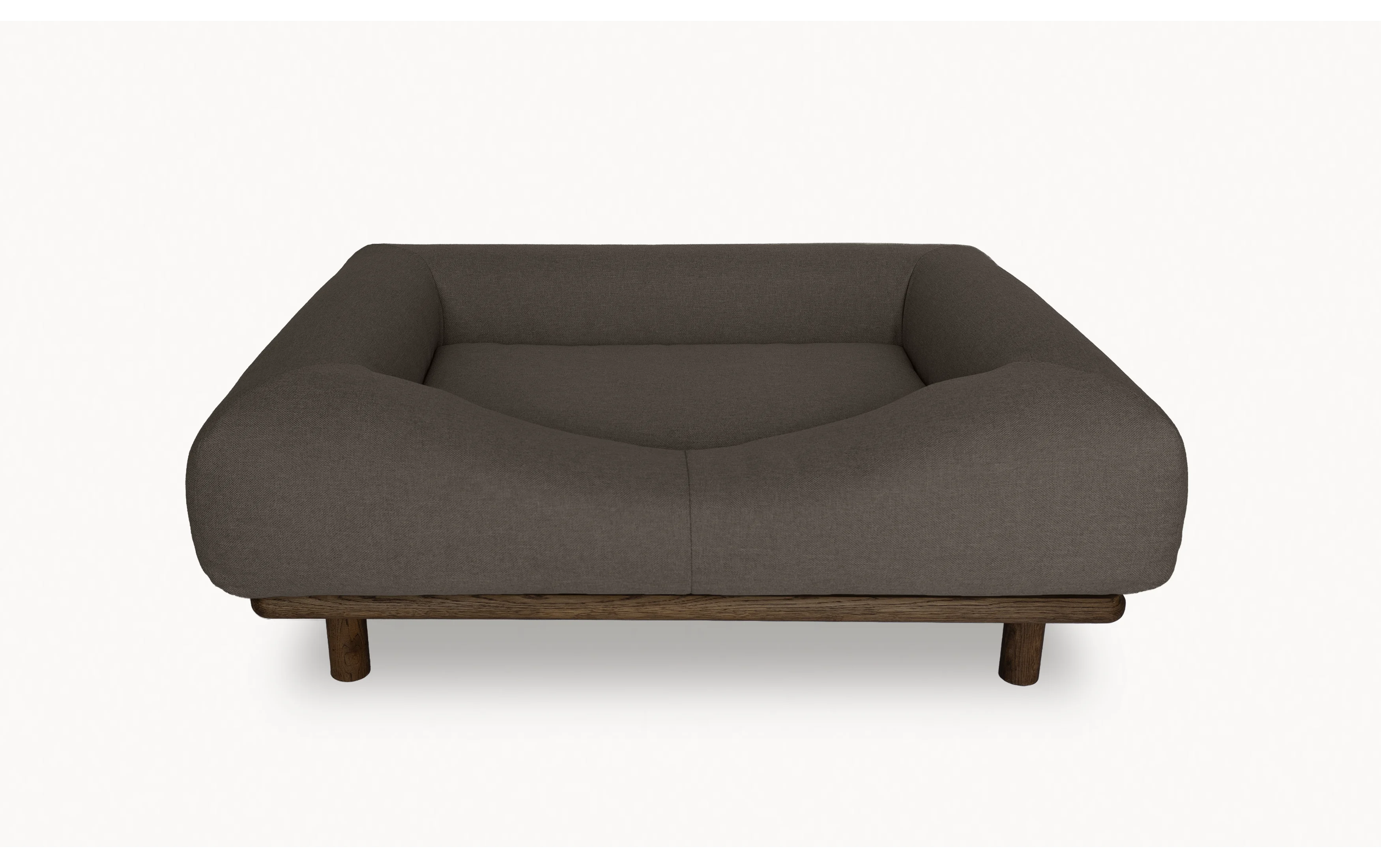CONRAD Bed with frame - Medium   dark oiled oak / Flat woven / Grey hound Amouri
