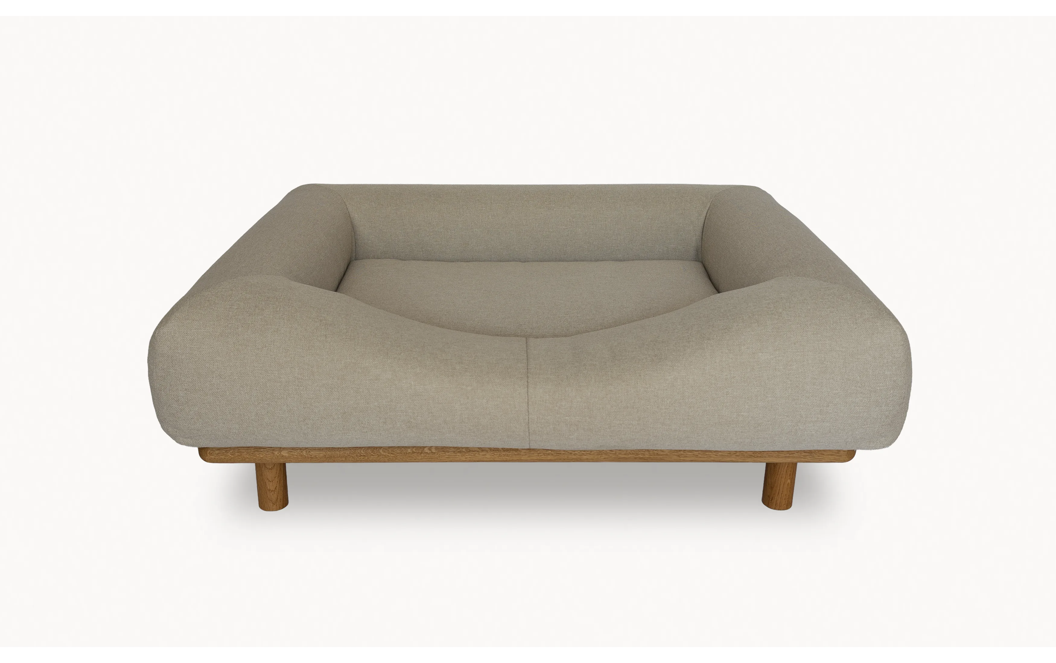 CONRAD Bed with frame - Medium   oiled oak / Flat woven / Beige Bernard Amouri