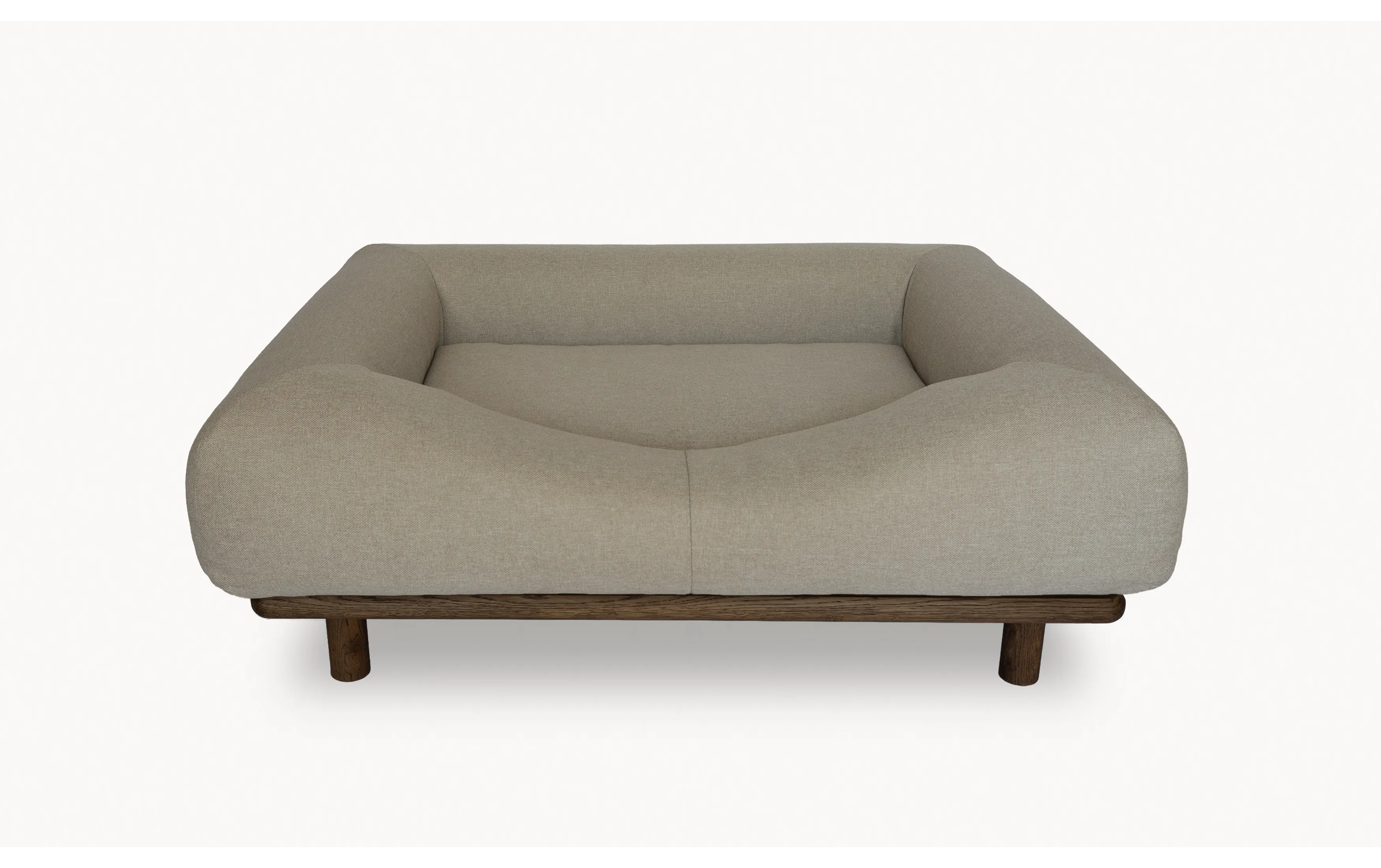 CONRAD Bed with frame - Medium   dark oiled oak / Flat woven / Beige Bernard Amouri