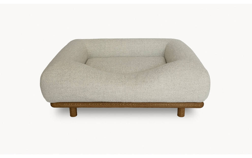 CONRAD Bed with frame - Small   oiled oak / Bouclé / White poodle Amouri