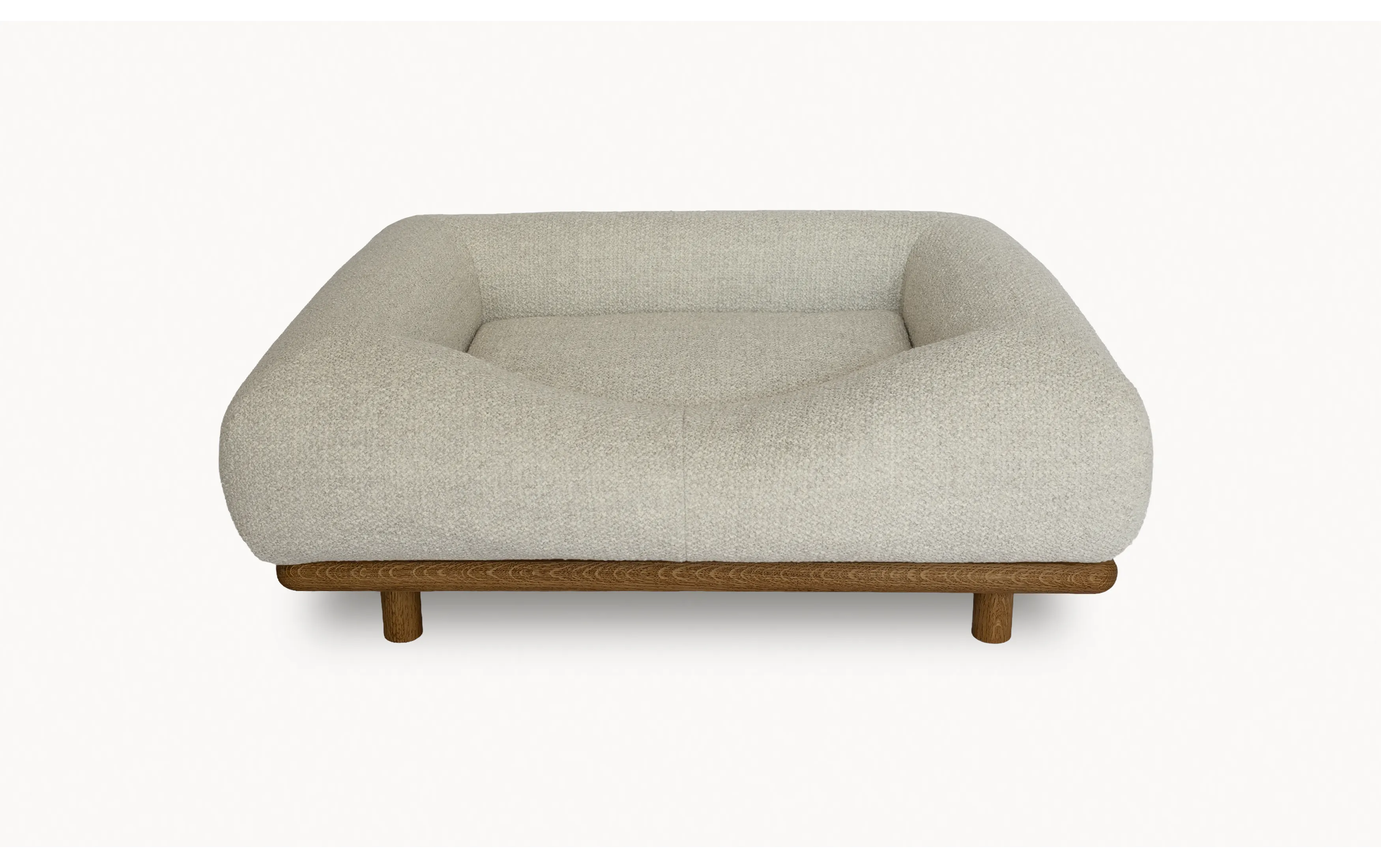 CONRAD Bed with frame - Small   oiled oak / Bouclé / White poodle Amouri