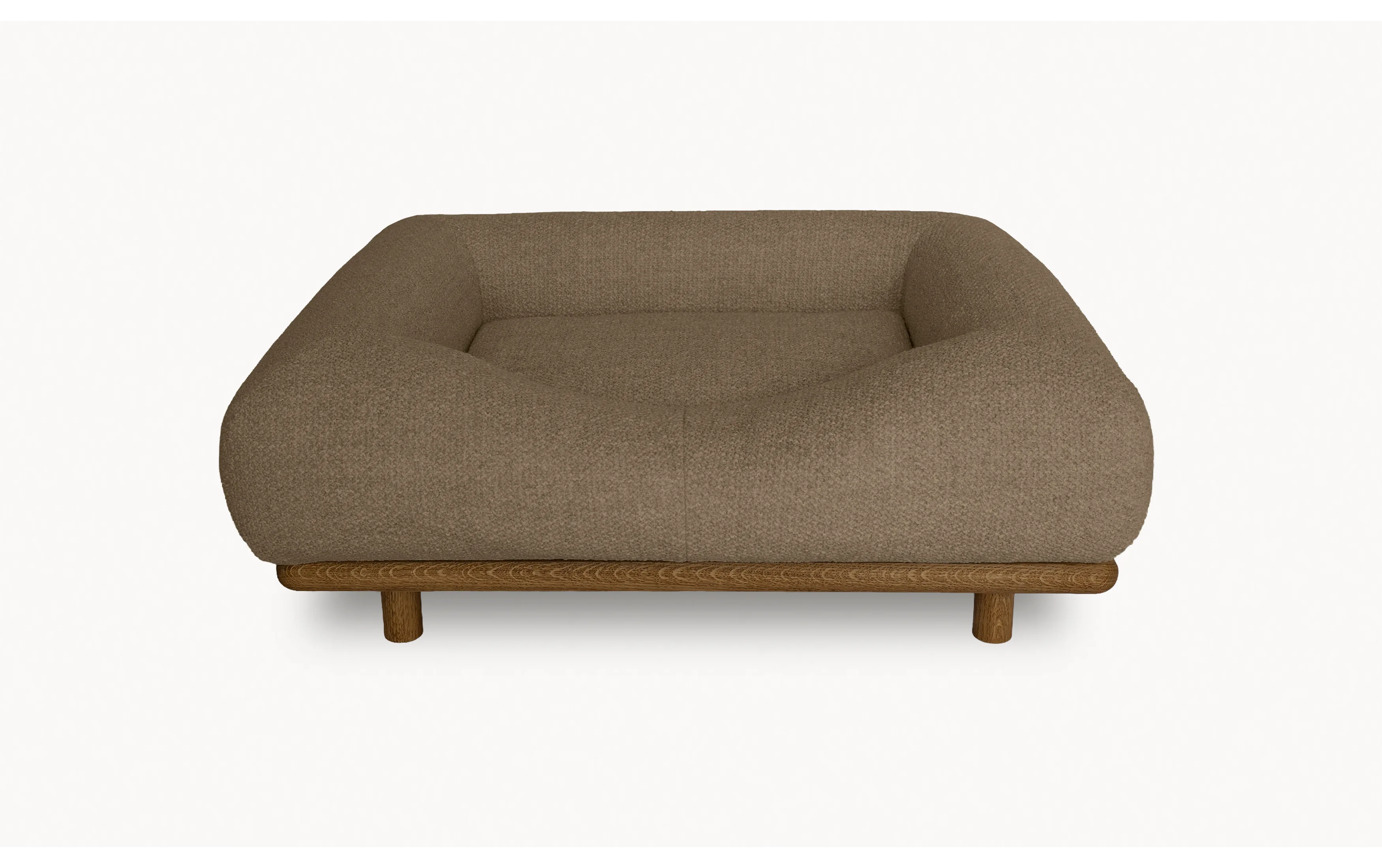 CONRAD Bed with frame - Small   oiled oak / Bouclé / Toffee Terrier Amouri