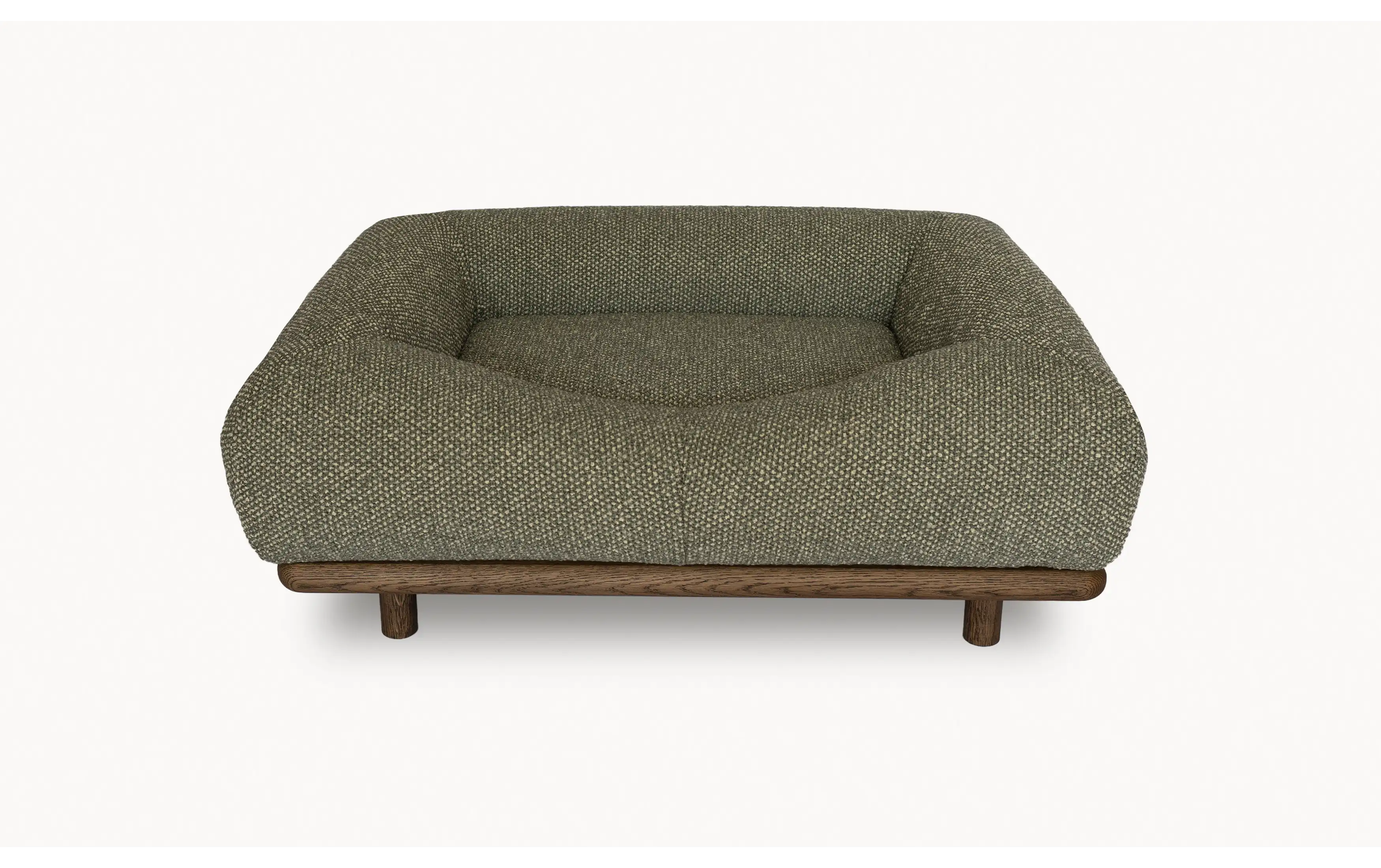 CONRAD Bed with frame - Small   dark oiled oak / Flat woven / Mossy maltese Amouri