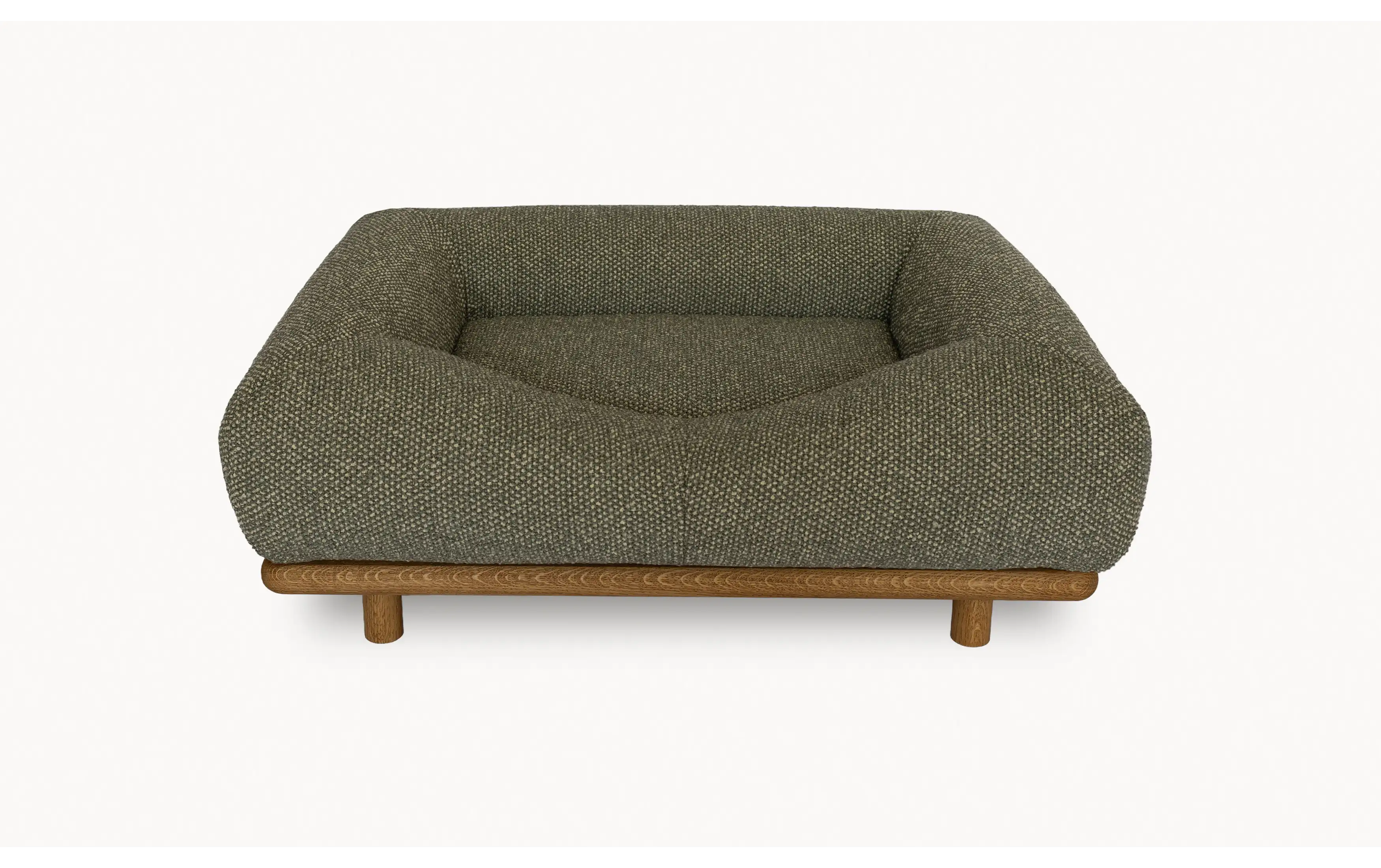 CONRAD Bed with frame - Small   oiled oak / Bouclé / Forest frenchy Amouri