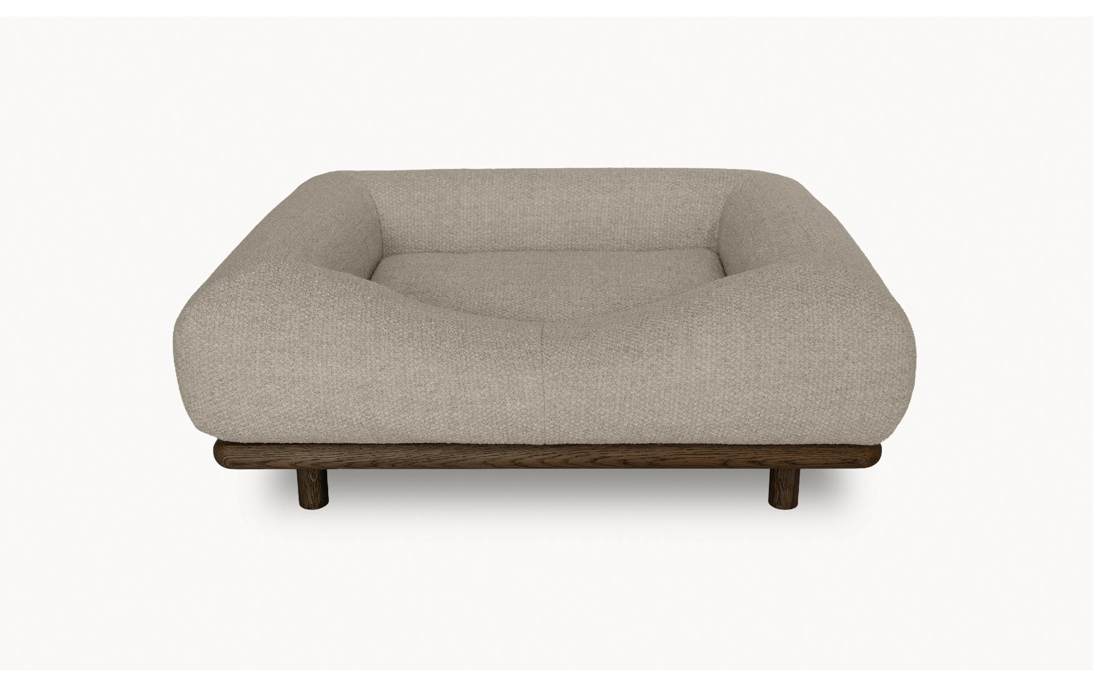 CONRAD Bed with frame - Small   dark oiled oak / Bouclé / Dusty Dachshound Amouri