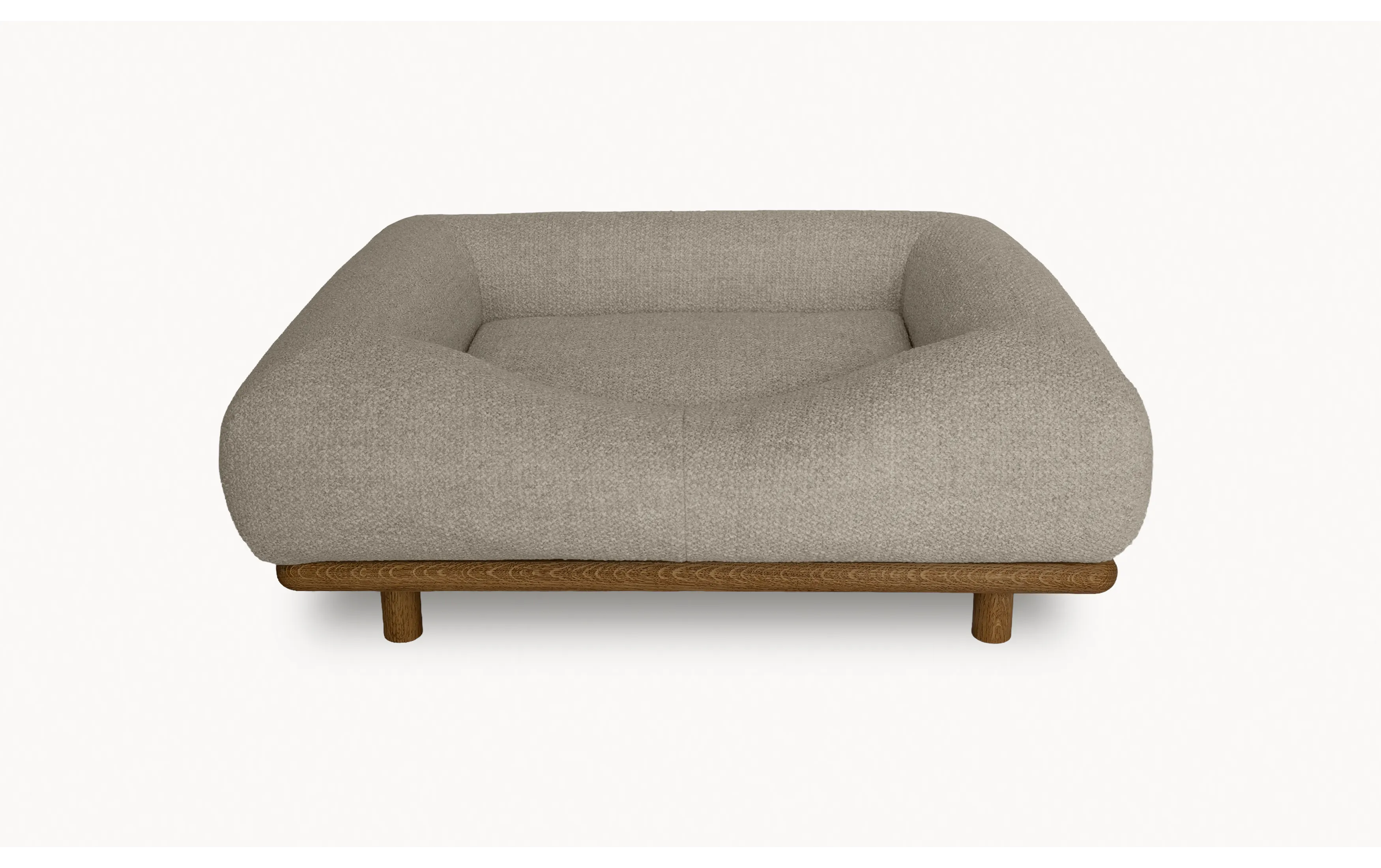 CONRAD Bed with frame - Small   oiled oak / Bouclé / Dusty Dachshound Amouri