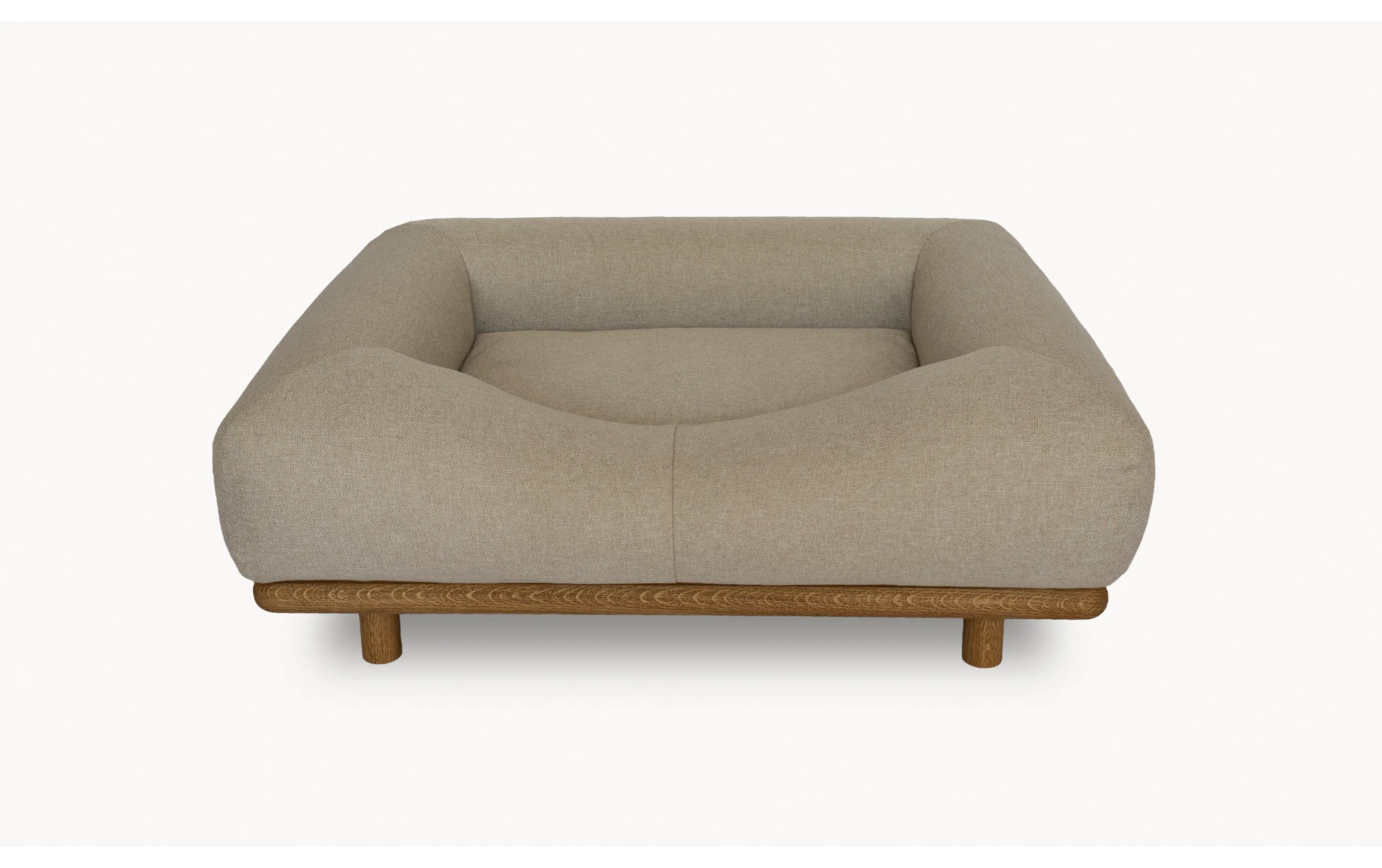 CONRAD Bed with frame - Small   oiled oak / Flat woven / Beige Bernard Amouri