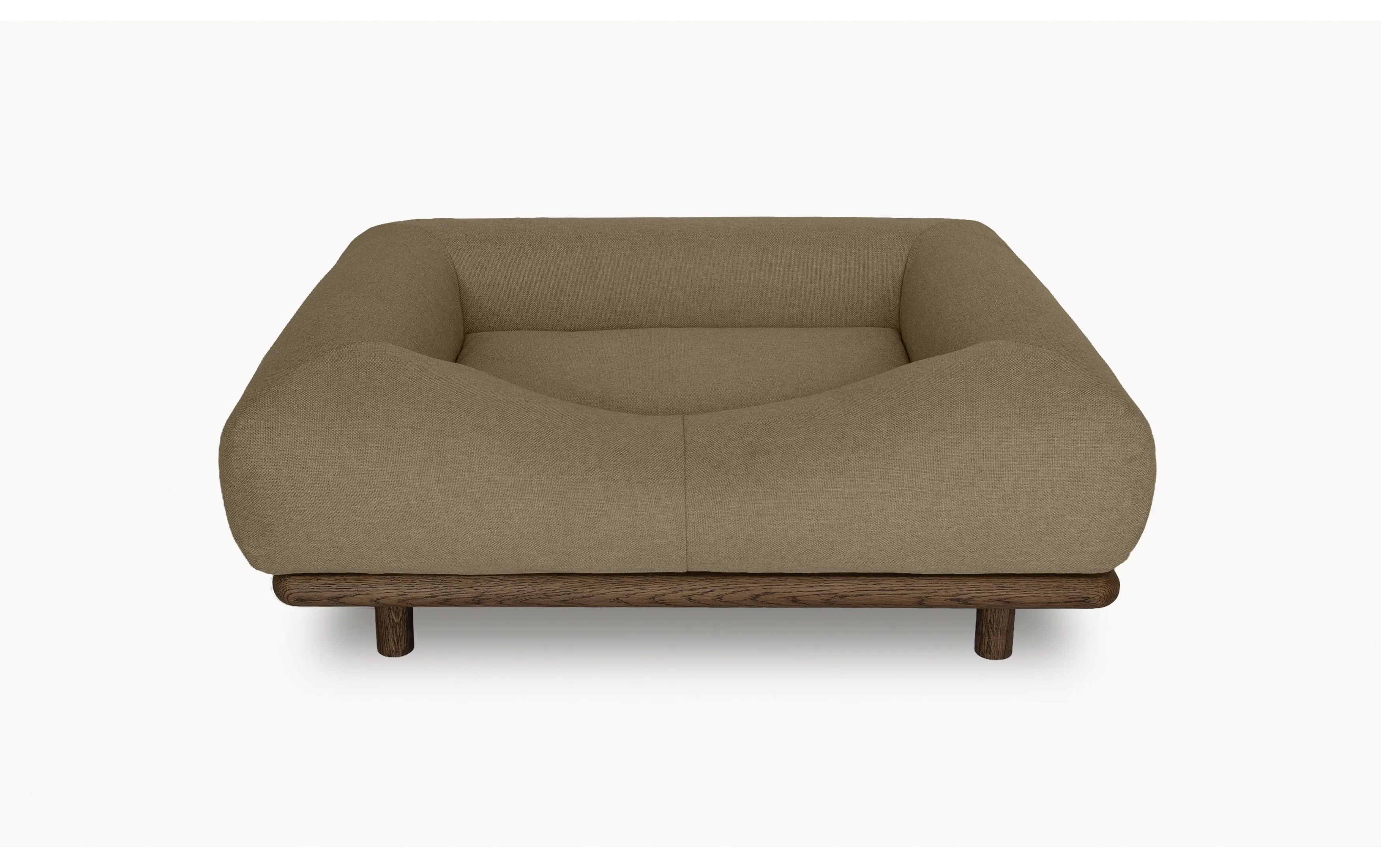 CONRAD Bed with frame - Small   dark oiled oak / Flat woven / Sandy Shepherd Amouri