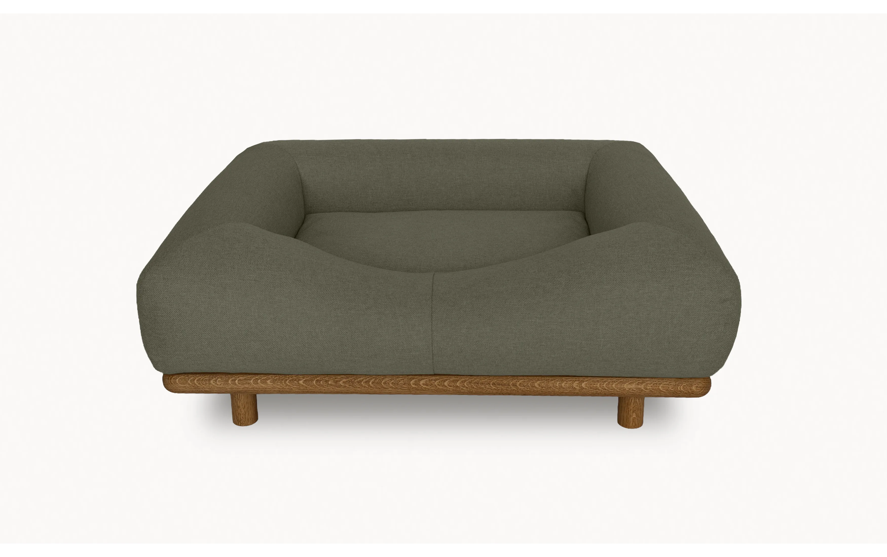 CONRAD Bed with frame - Small   oiled oak / Flat woven / Mossy maltese Amouri