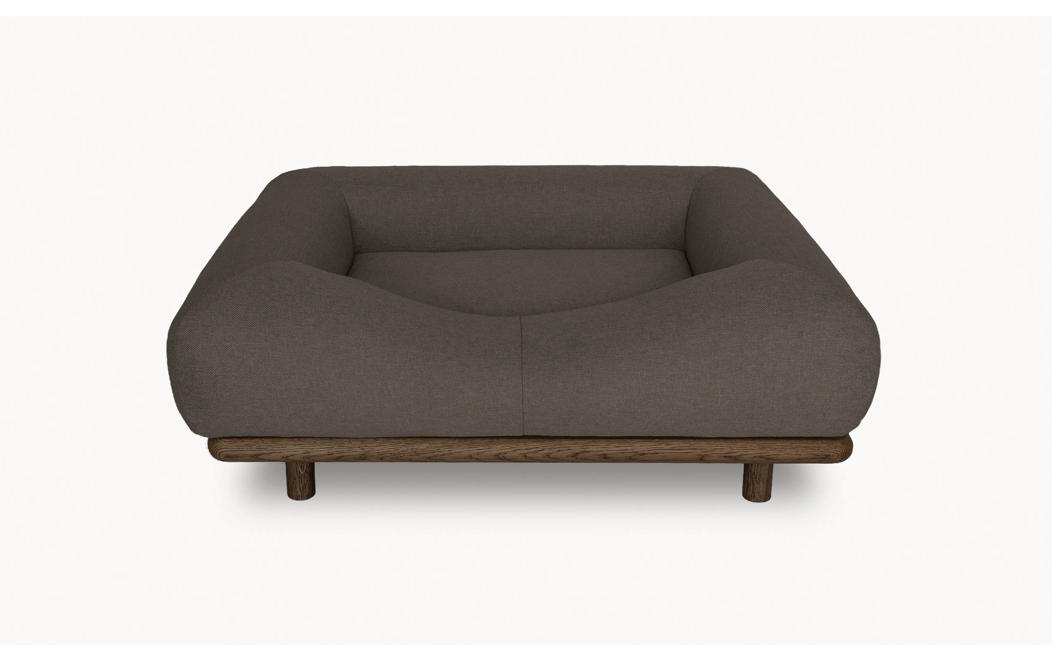 CONRAD Bed with frame - Small   dark oiled oak / Flat woven / Grey hound Amouri
